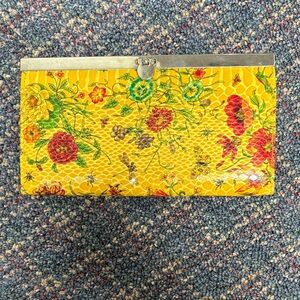 Good condition unbranded Vibrant Floral Yellow Clutch